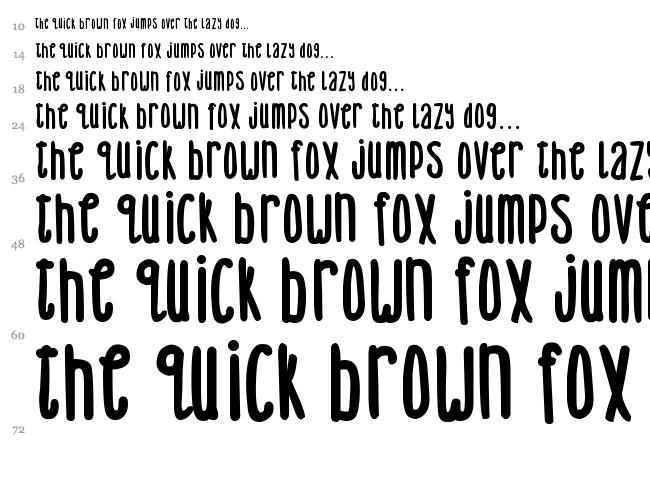 DJB Lemon Head font waterfall